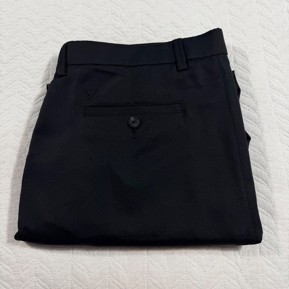 Callaway Mens Golf Pants Black Flat Front Straight Leg Size 36x30‎ Performance